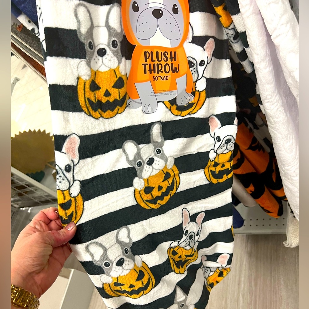 COPY - Halloween French Bulldog Throw Blanket